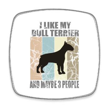 ICH MAG MEINEN BULLTERRIER - Viereckiger Kühlschrankmagnet - Weiß - Vorne