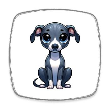 Digitale Illustration des niedlichen Whippets - Viereckiger Kühlschrankmagnet - Weiß - Vorne
