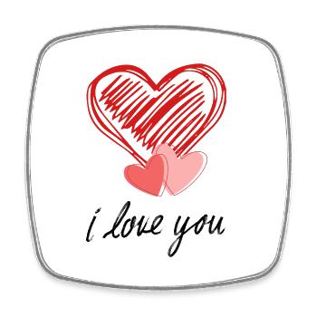 I love you - Viereckiger Kühlschrankmagnet - Weiß - Vorne