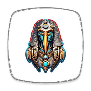 Egypte / Pharaon / Momies / Hiéroglyphes / Sphinx - Magnet carré - blanc - Devant
