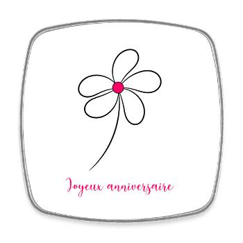 JOYEUX ANNIVERSAIRE. HAPPY BIRTHDAY. ANNIVERSAIRE. - Magnet carré - blanc - Devant