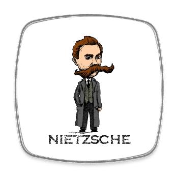 Nietzsche - Viereckiger Kühlschrankmagnet - Weiß - Vorne