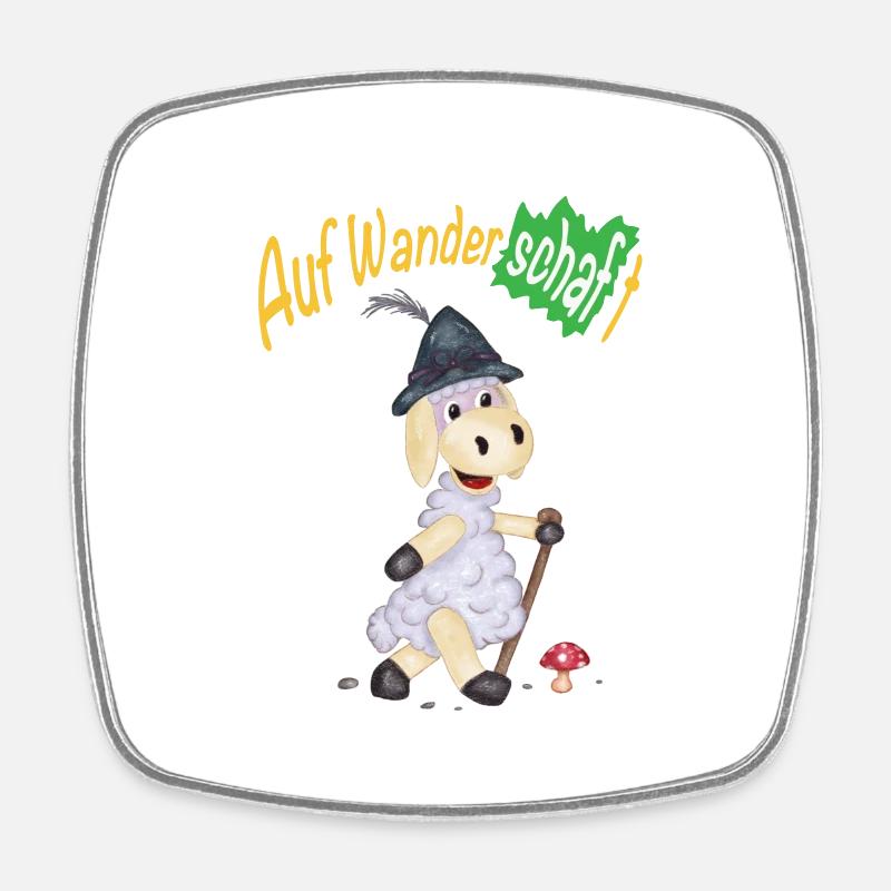 Wandering Sheep - Square fridge magnet - white