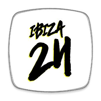 Ibiza 24 - Viereckiger Kühlschrankmagnet - Weiß - Vorne