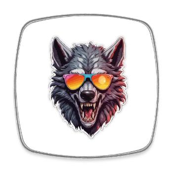 Werewolf / Full Moon / Creature / Transformation / Curse - Square fridge magnet - white - Front