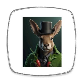 Patron de la mafia végétalien Gangster Bunny - Magnet carré - blanc - Devant
