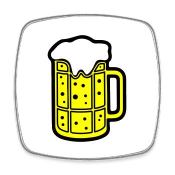 Beer Mug Beer Symbol Cheers - Square fridge magnet - white - Front
