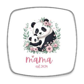 Mama est 2024 I Panda Bear Mum I First Time Mom - Square fridge magnet - white - Front