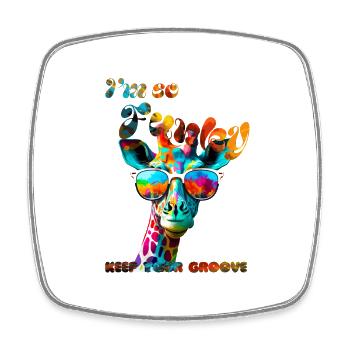 I'm so Funky. Keep your groove. Giraffe - Square fridge magnet - white - Front