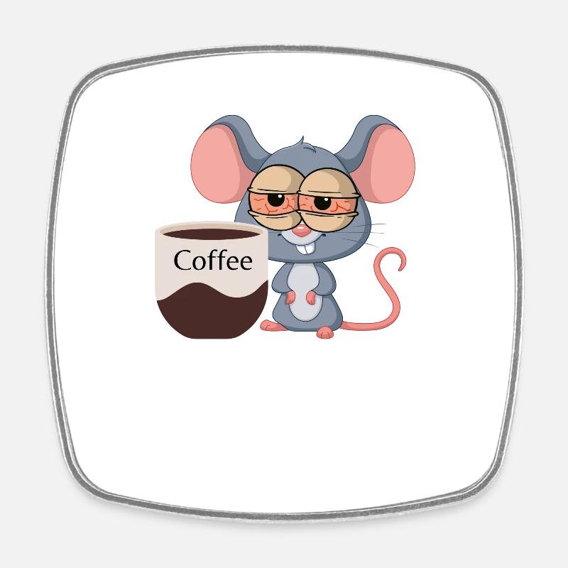 Kaffeemäuschen - Viereckiger Kühlschrankmagnet - Weiß