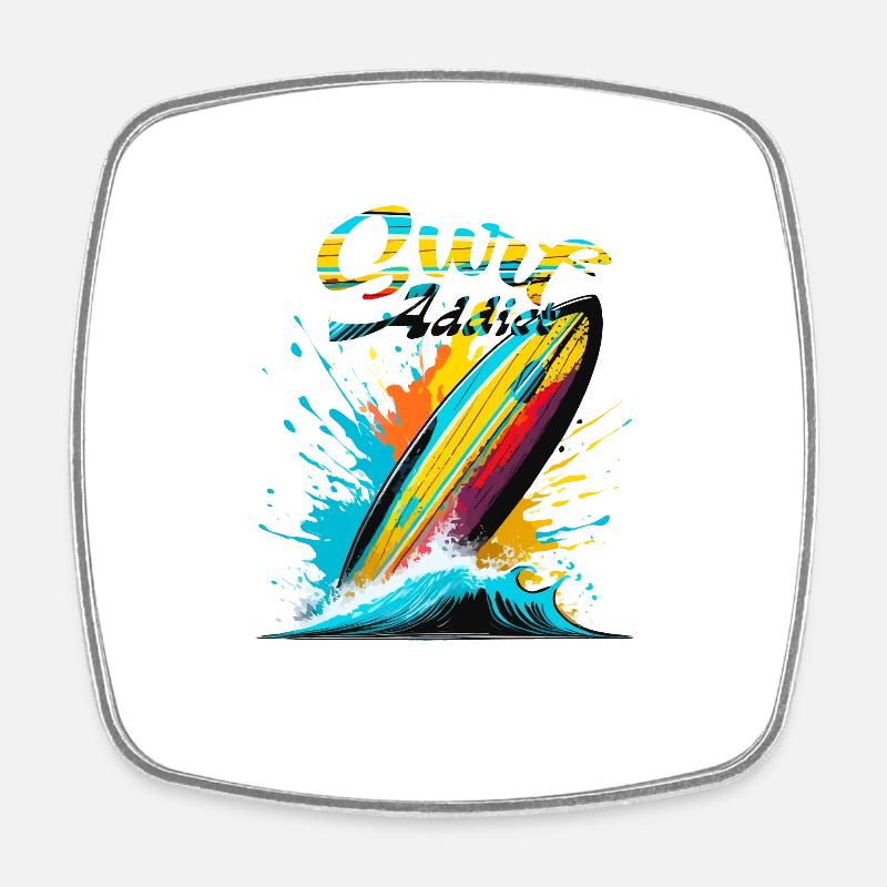 Surf addict - Magnet carré - blanc