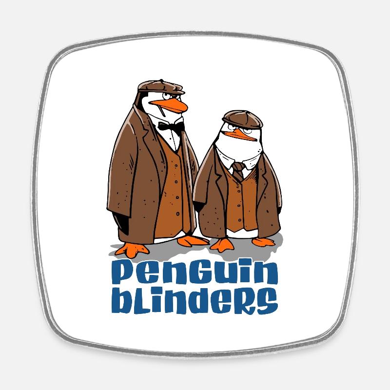 Penguin Funny Animals - Square fridge magnet - white