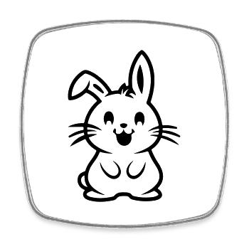 Hase Ostern - Viereckiger Kühlschrankmagnet - Weiß - Vorne