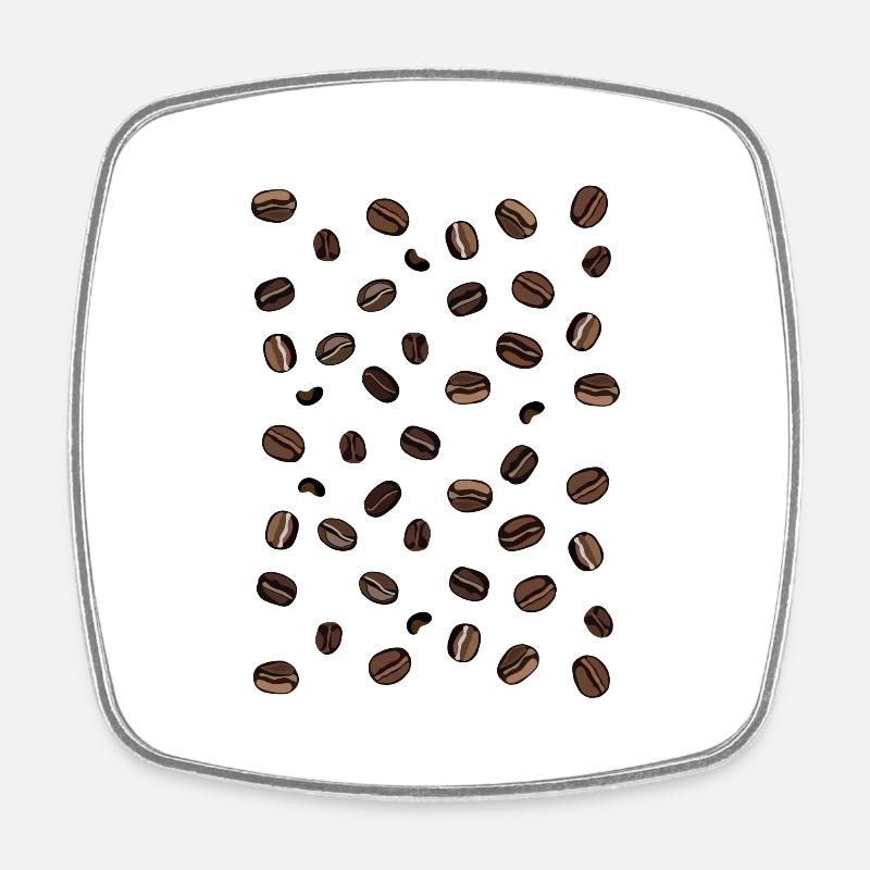 Grains de café - Magnet carré - blanc
