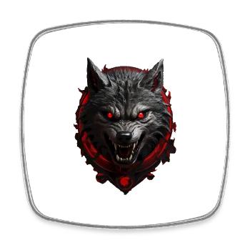 Devil's Wolf - Square fridge magnet - white - Front