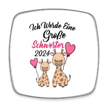 Große Schwester 2024 - Viereckiger Kühlschrankmagnet - Weiß - Vorne