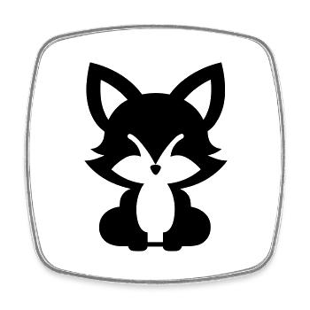 Renard - Magnet carré - blanc - Devant