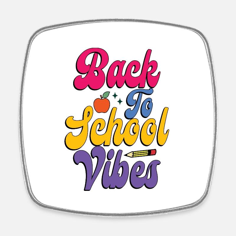 Back To School Vibes - Square fridge magnet - white