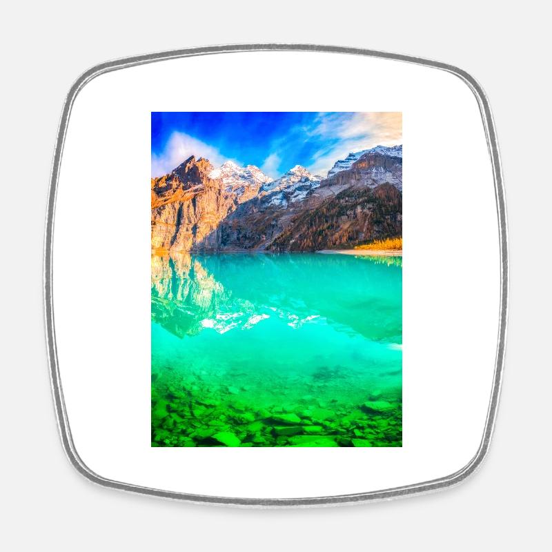 LAC PARADISE - Magnet carré - blanc