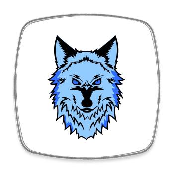 loup - Magnet carré - blanc - Devant