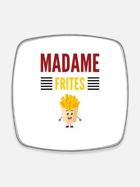 Madame Frite - Viereckiger Kühlschrankmagnet - Weiß