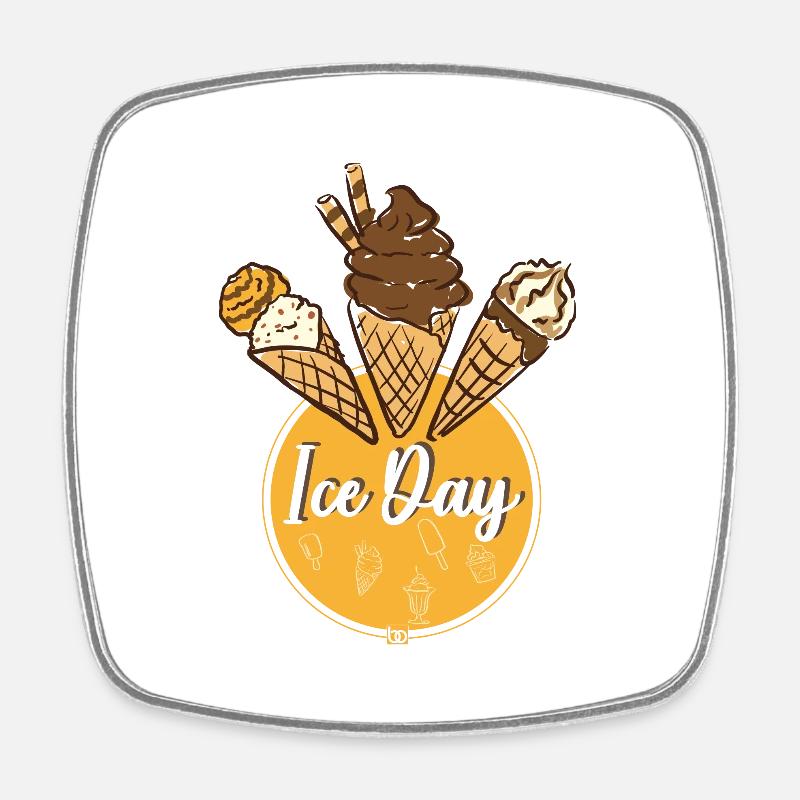 Ice Day / Eis Bo-Grafik - Square fridge magnet - white