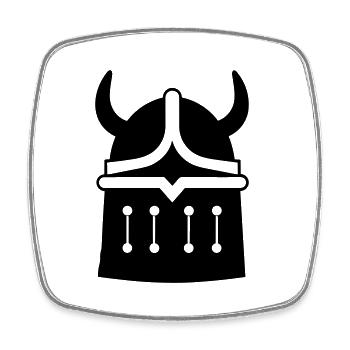 Viking Helmet Warrior - Square fridge magnet - white - Front