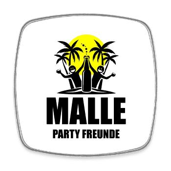 Malle Party Friends Holidays Majorque - Magnet carré - blanc - Devant