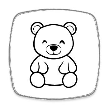 Teddy Bear - Square fridge magnet - white - Front