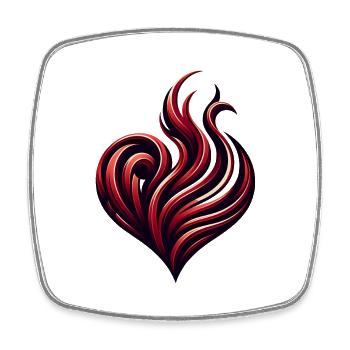 Flame of Passion - Square fridge magnet - white - Front