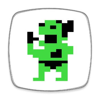 The Fat Green (Pix) - Square fridge magnet - white - Front
