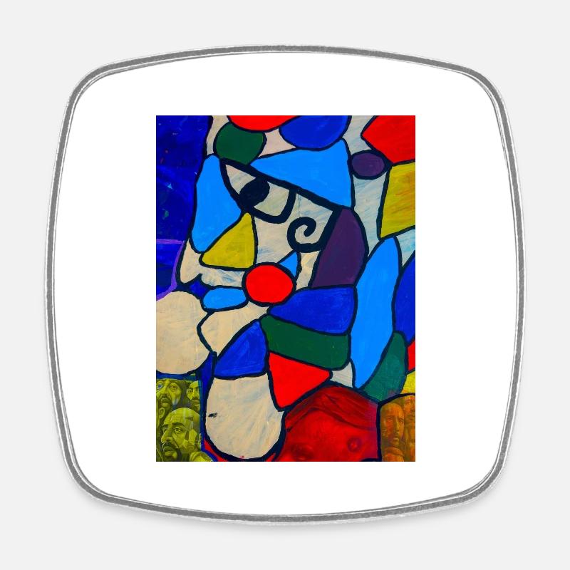 Artful design - Square fridge magnet - white