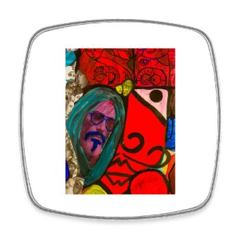 Artful design - Square fridge magnet - white - Front