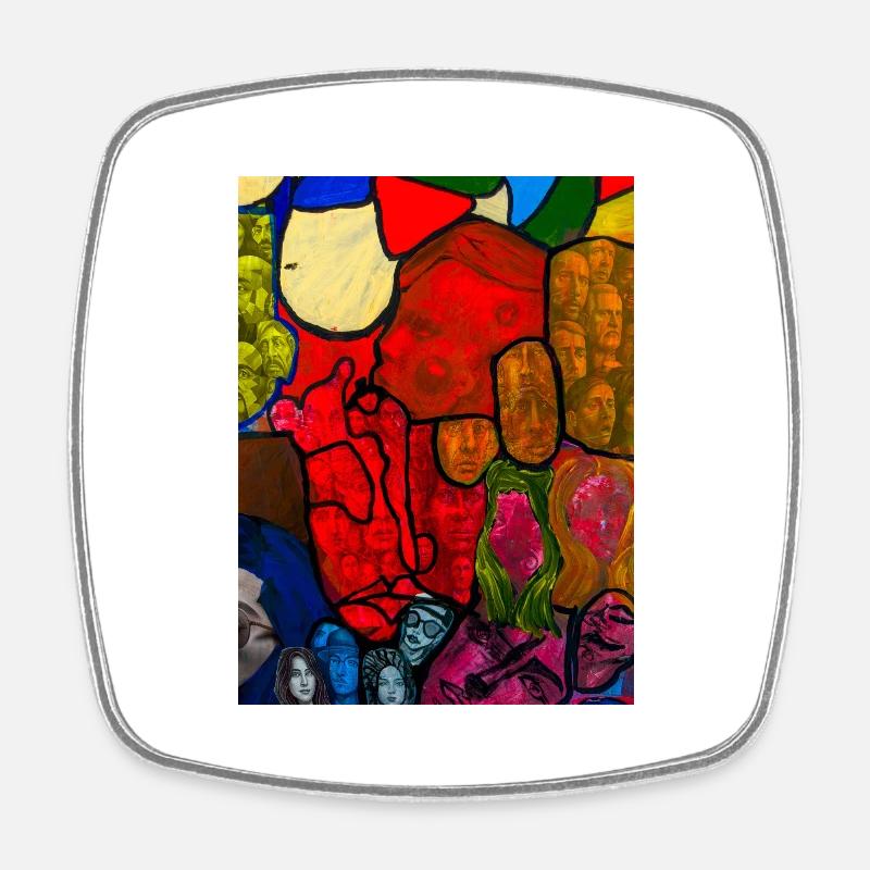 Artful design - Square fridge magnet - white