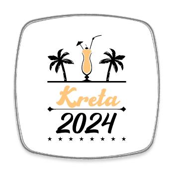 Crète 2024 - Magnet carré - blanc - Devant