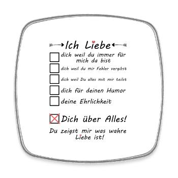 4 Monate zusammen Beziehung Monatstag Freund - Viereckiger Kühlschrankmagnet - Weiß - Vorne