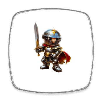 Ritter #lovely toons - Viereckiger Kühlschrankmagnet - Weiß - Vorne