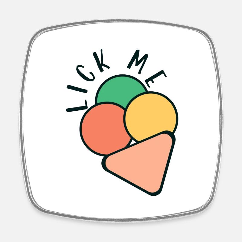 Eiscreme - ein niedliches Logo - Viereckiger Kühlschrankmagnet - Weiß