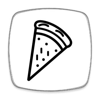 Pizza slice - Square fridge magnet - white - Front
