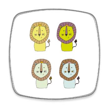 Löwen Pack de quatre - Magnet carré - blanc - Devant