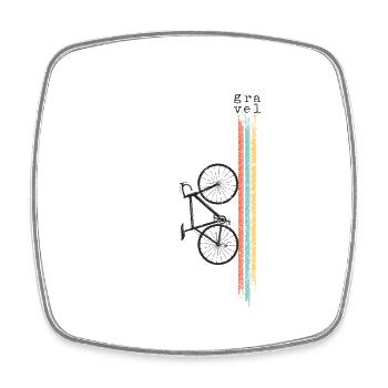Gravel bike for cycling enthusiasts - Square fridge magnet - white - Front