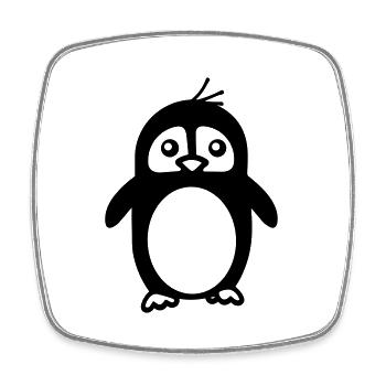 Pingouin - Magnet carré - blanc - Devant