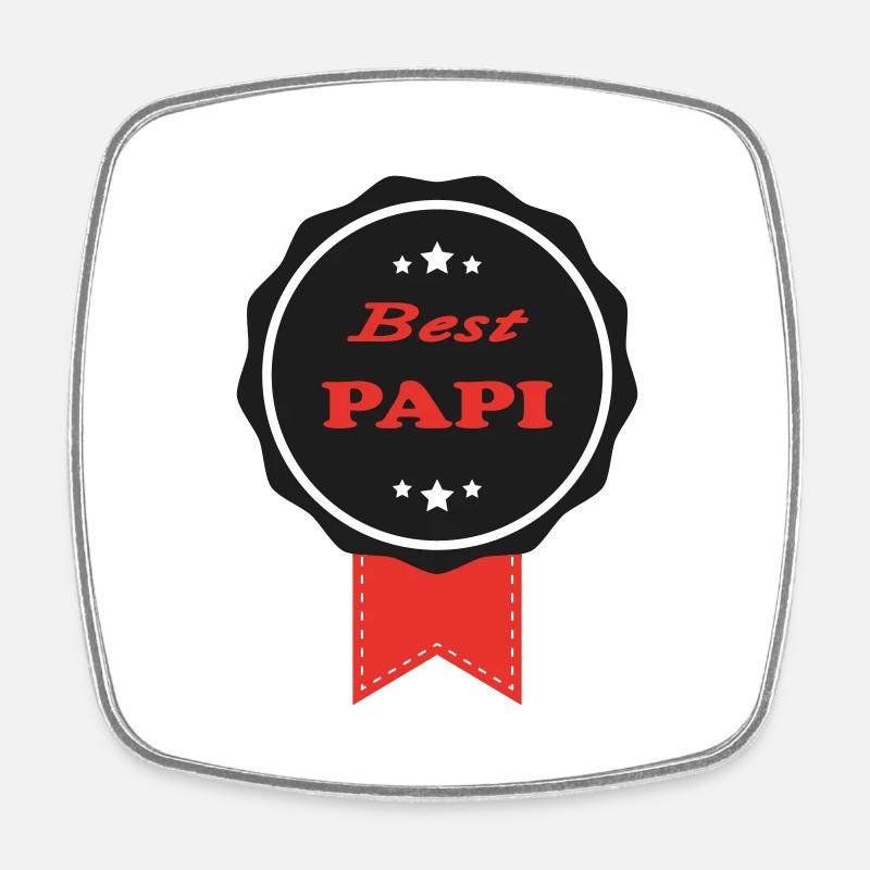 BEST PAPI - Square fridge magnet - white