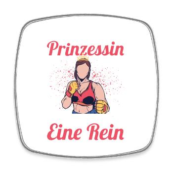 Even a princess punches you in the face. Boxer Box - Square fridge magnet - white - Front