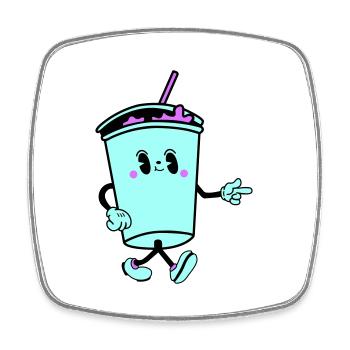 drink cartoon - Viereckiger Kühlschrankmagnet - Weiß - Vorne