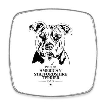 American Staffordshire Terrier Dad Hunde Wilsigns - Viereckiger Kühlschrankmagnet - Weiß - Vorne