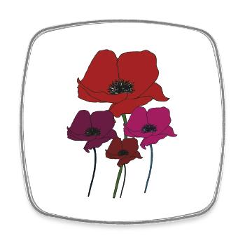 Poppy bouquet - Square fridge magnet - white - Front