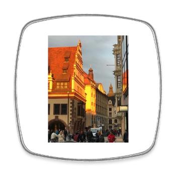 Leipzig - Viereckiger Kühlschrankmagnet - Weiß - Vorne