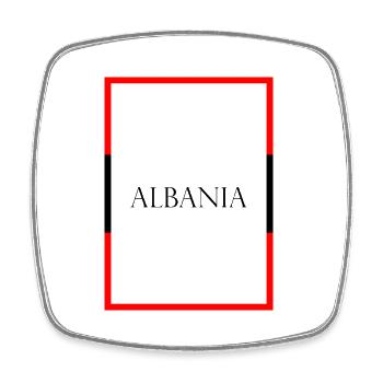 Albanien Albania Statement Schriftzug mit Fahne - Viereckiger Kühlschrankmagnet - Weiß - Vorne
