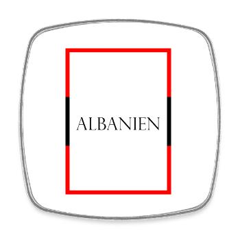 Albanien Albania Statement Schriftzug mit Fahne - Viereckiger Kühlschrankmagnet - Weiß - Vorne